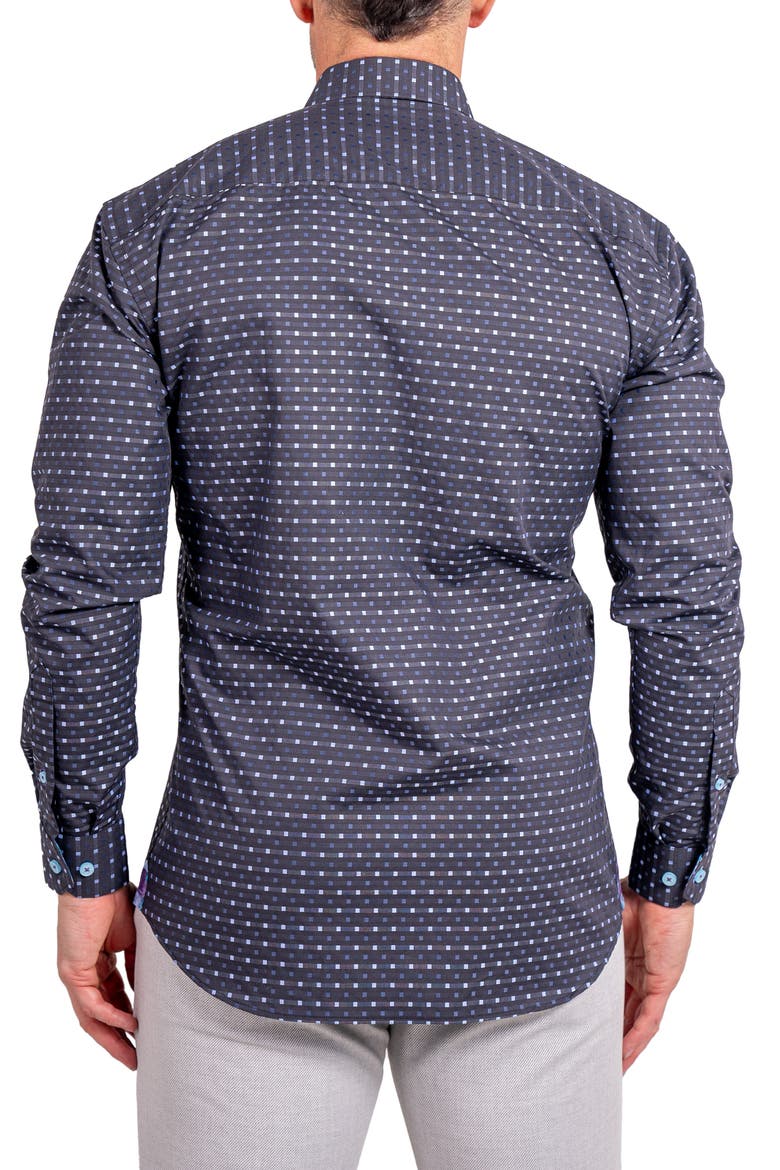 Fibonacci Ascension Contemporary Fit Button-Up Shirt, Alternate, color, BLACK