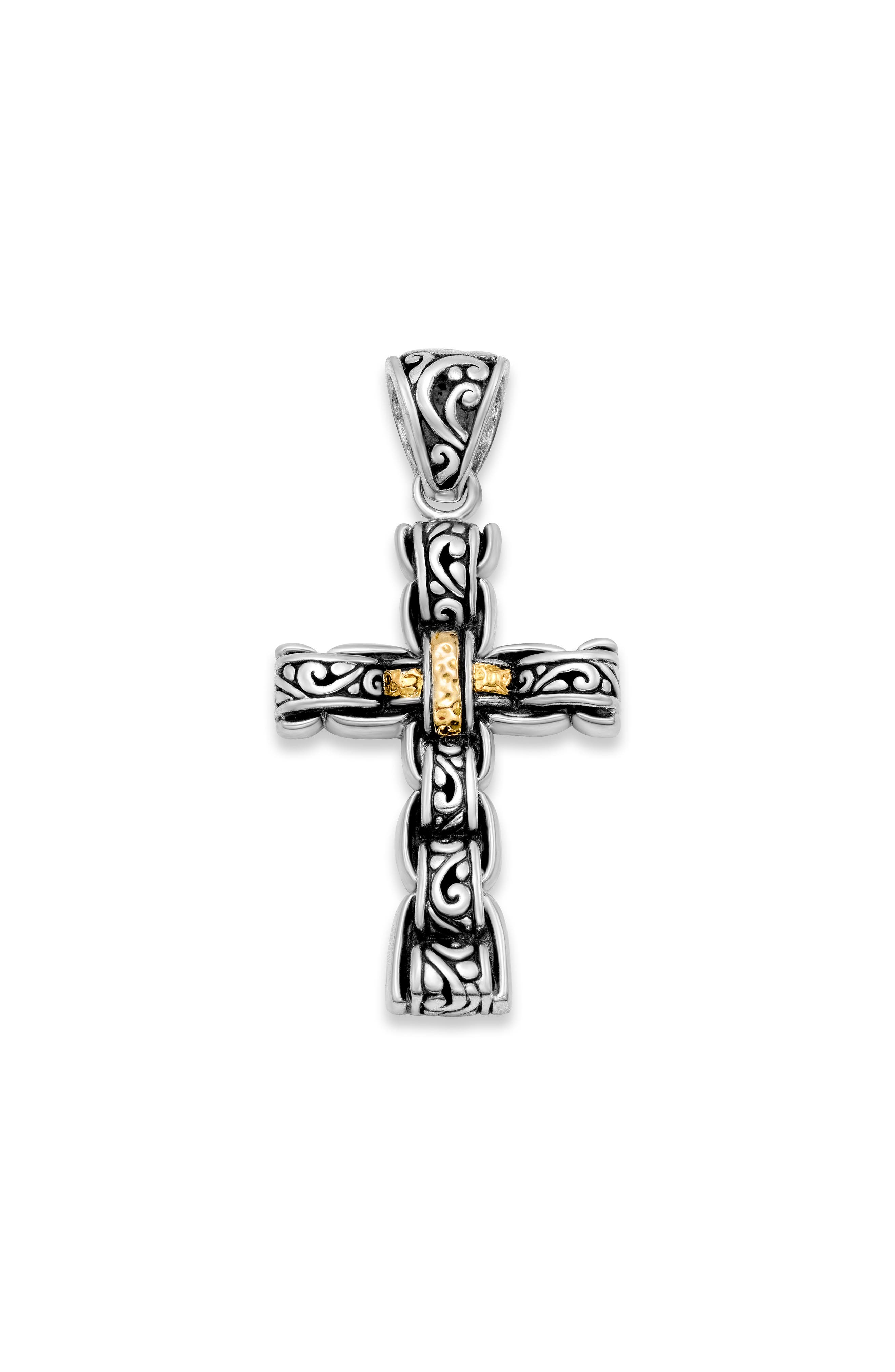 SAMUEL B. Two-Tone Cross Pendant