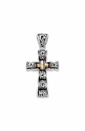 SAMUEL B. Two-Tone Cross Pendant