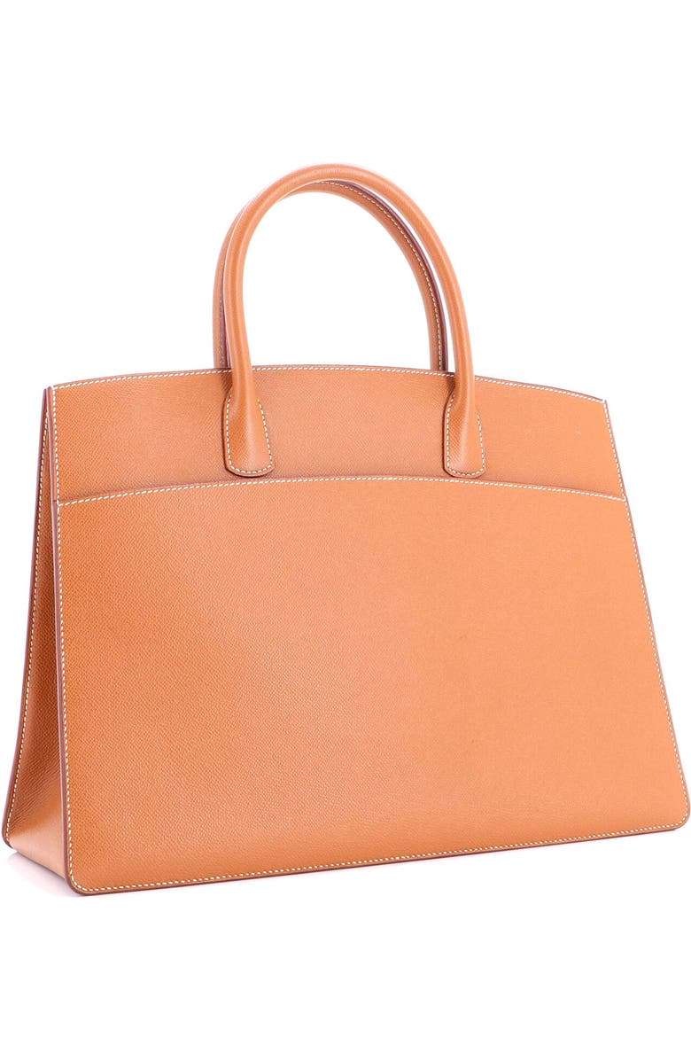 Pre-Owned Hermes White Bus Bag Leather 39, Alternate, color, Gold