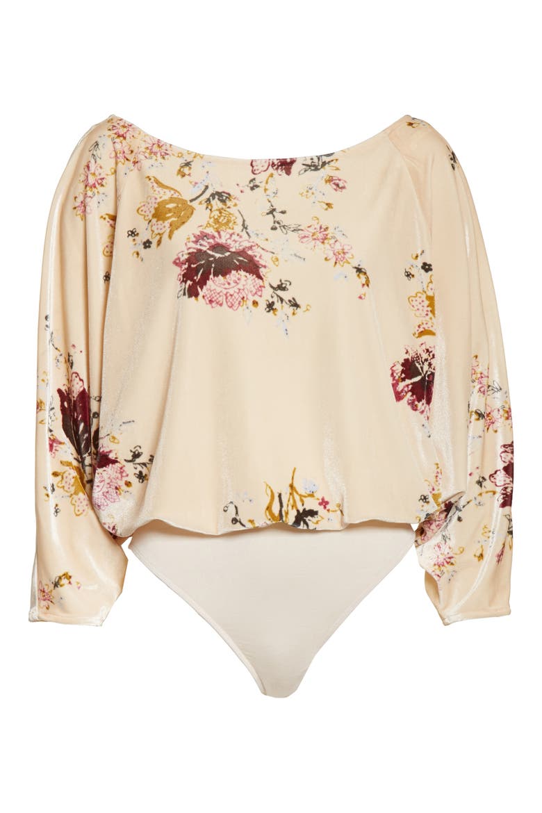 Babe Slouchy Velvet Bodysuit, Alternate, color, NEUTRAL COMBO