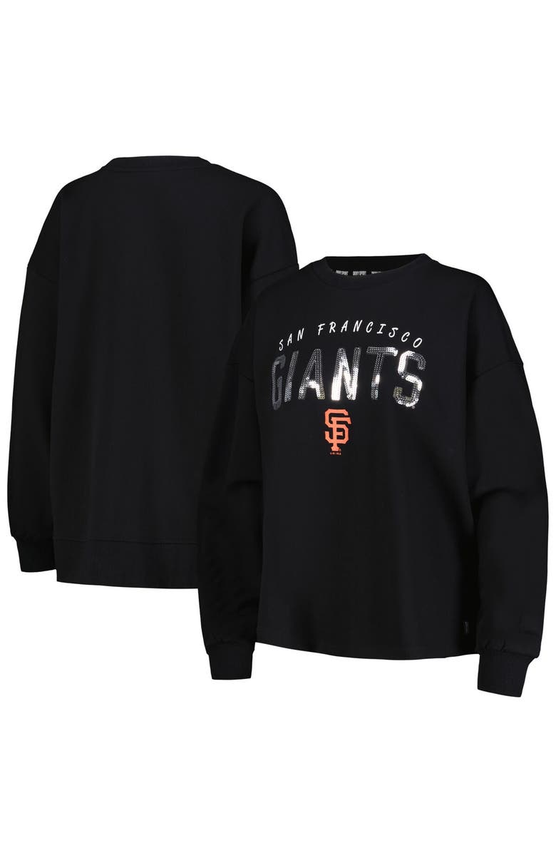 DKNY SPORT Women's DKNY Sport Black San Francisco Giants Penelope Pullover Sweatshirt, Alternate, color,