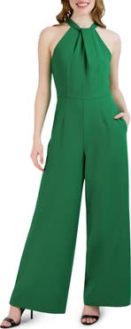 Julia Jordan Halter Neck Wide Leg Jumpsuit