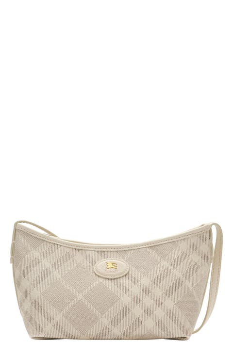 Highlands Check Leather Baguette Bag