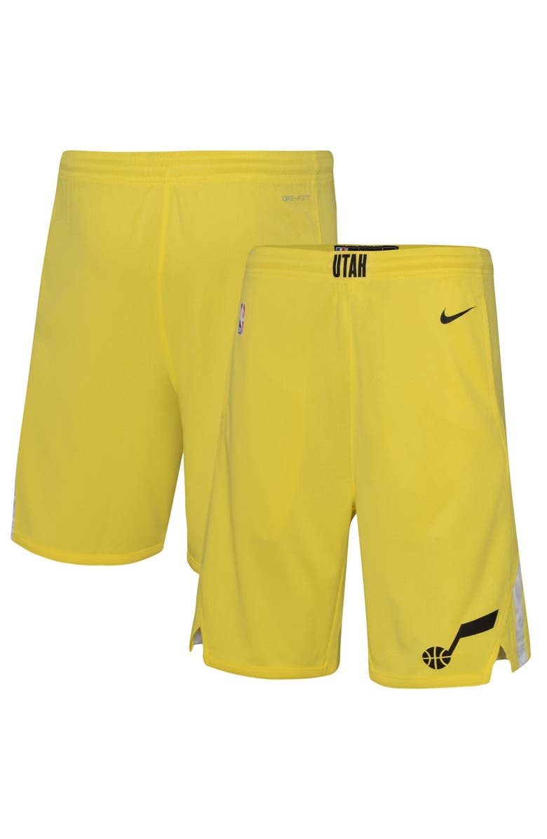 Nike Youth Nike Gold Utah Jazz Icon Edition Mesh Performance Swingman Shorts, Main, color, Gold