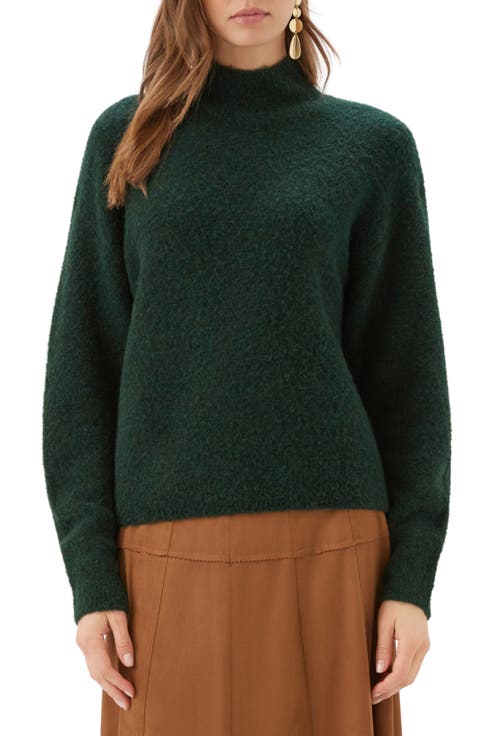 Mock Neck Boucle Sweater
