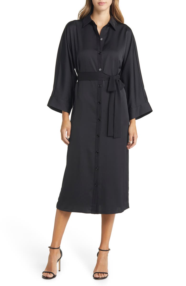 Anne Klein Belted Shirtdress, Main, color,