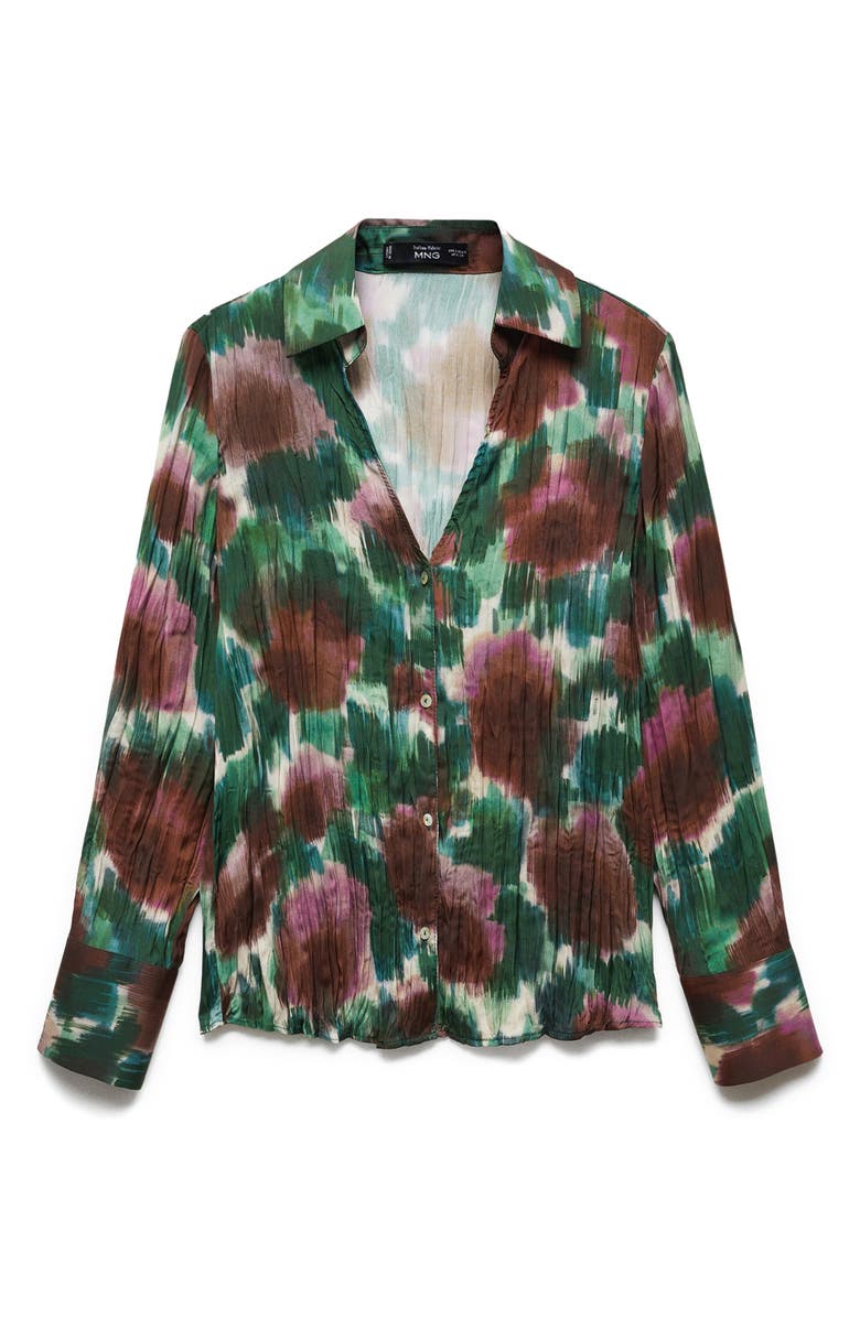 MANGO Abstract Print Long Sleeve Button-Up Top, Alternate, color,