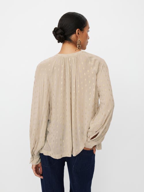 Masai Copenhagen Madornessa Long Sleeve Round Neck Blouse In Brown