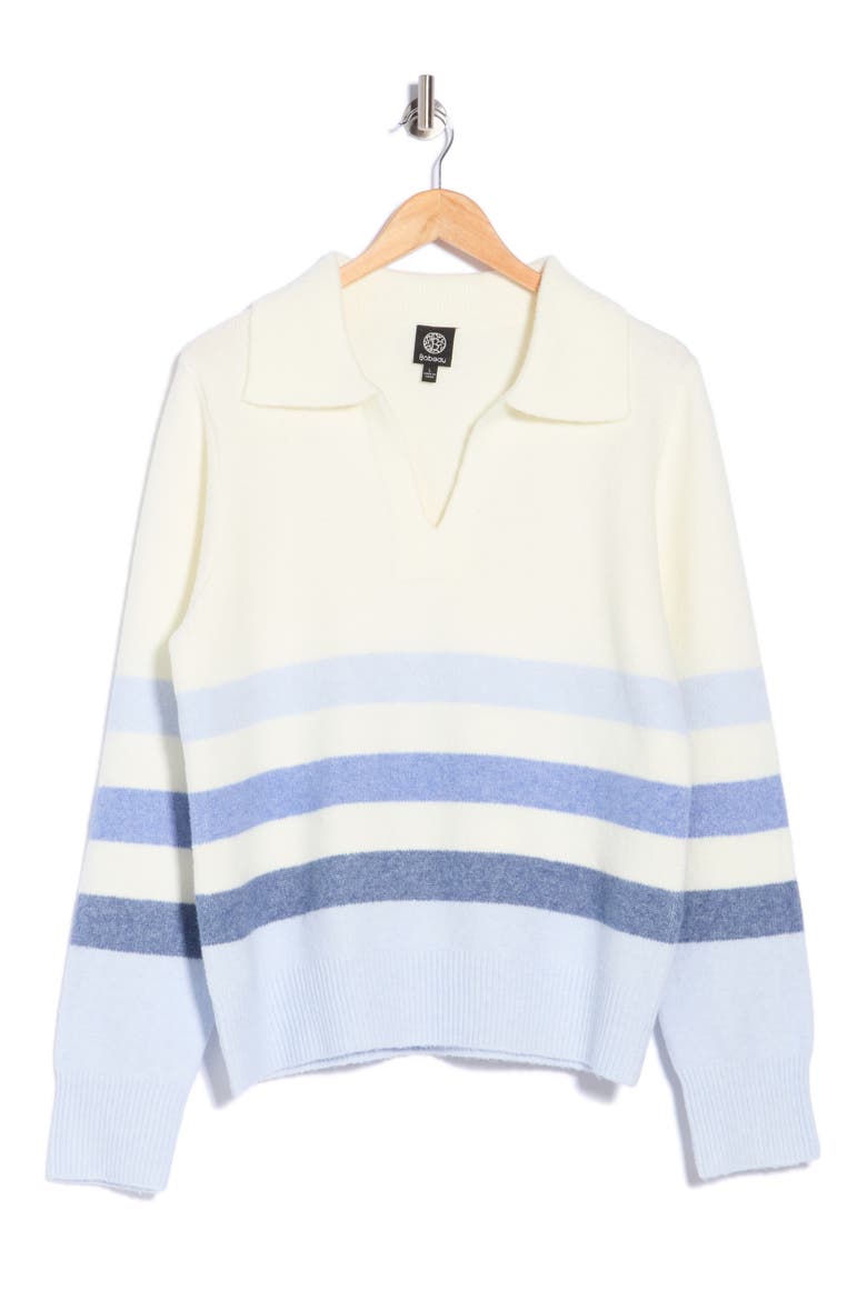 Striped Collared Sweater, Main, color, BLUE COMBO