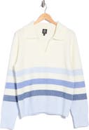 Bobeau Striped Collared Sweater