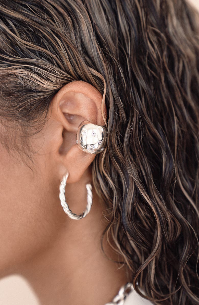 Ettika Scattered Cubic Zirconia Chunky Ear Cuff, Alternate, color,