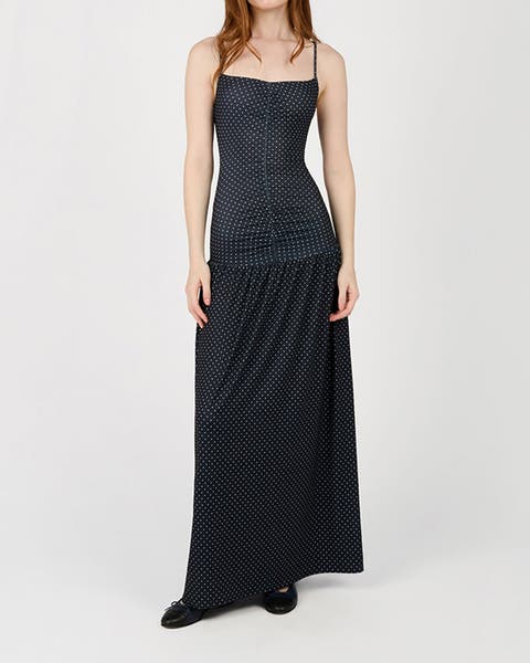 Ruched Front Scoop Maxi Dress
