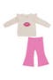 Football Waffle Ruffle Sweatshirt & Flare Leggings Set
