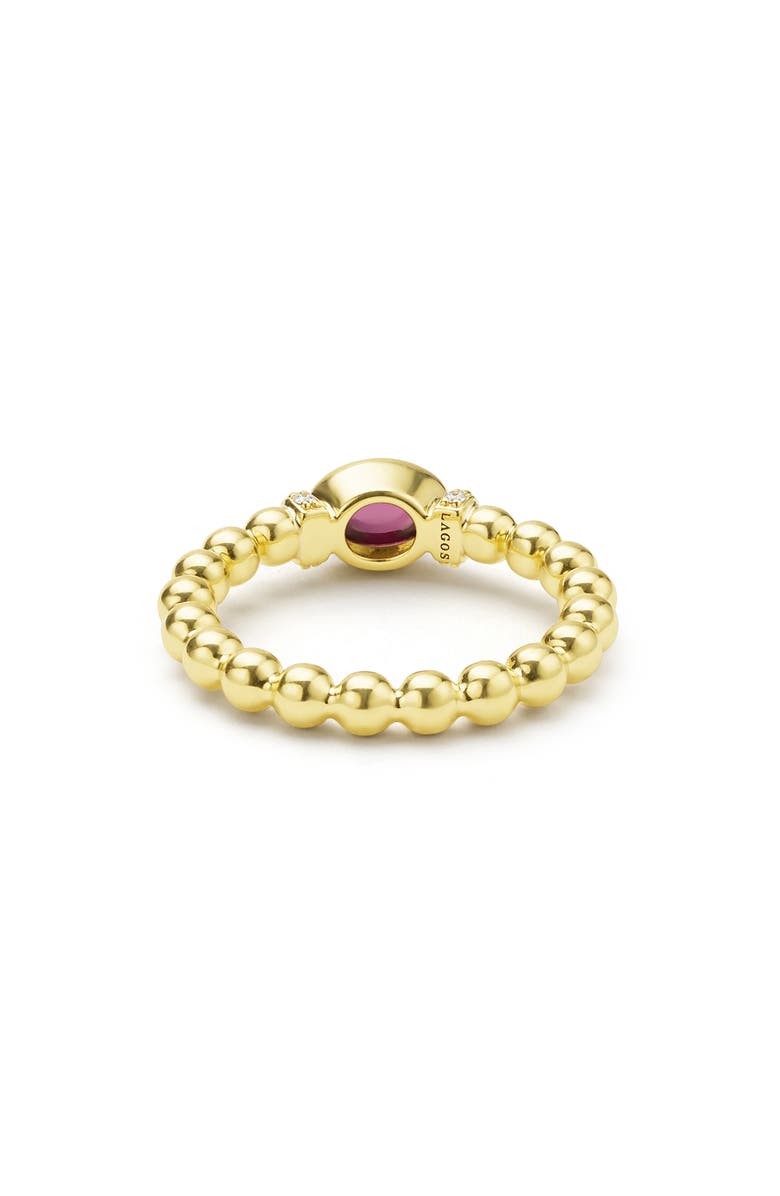 LAGOS Rhodolite Garnet & Diamond Caviar Ring, Alternate, color, Gold