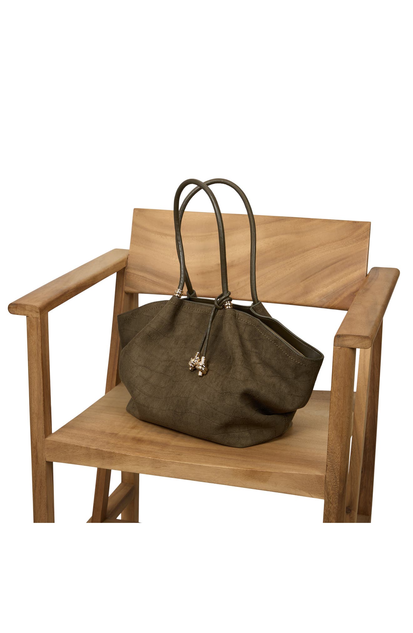 Braelynex Faux Leather Tote, Alternate, color, KHAKI