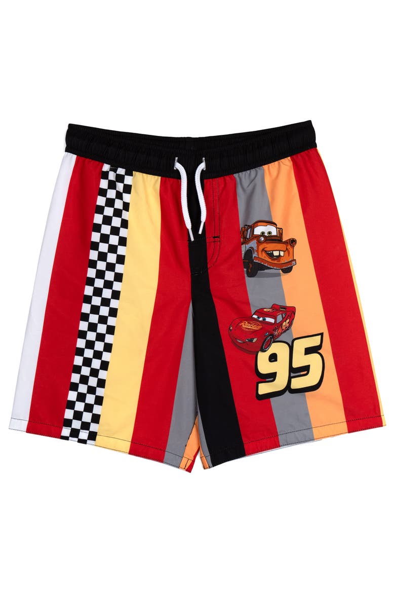 Pixar Swimwear 2-Piece Rash Guard and Swim Trunks Set, Alternate, color, McQueen Mater Red