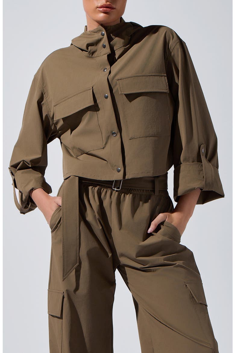 Ava Crop Performance Jacket, Main, color, SAFARI