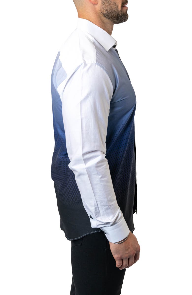 Maceoo Fibonacci Antonio 45 Ombré Cotton Button-Up Shirt, Alternate, color, 