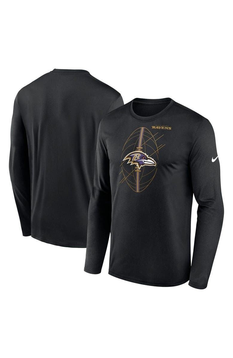 Nike Men's Nike Black Baltimore Ravens Legend Icon Long Sleeve T-Shirt, Main, color, 