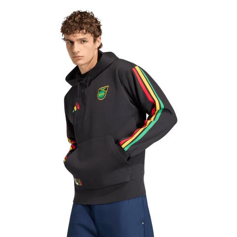 Men's adidas  Black Jamaica National Team Alphaskin Fleece Hoodie