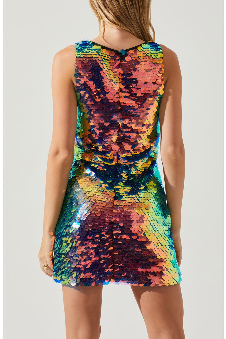 Sima Iridescent Sequin Minidress, Alternate, color, PINK BLUE
