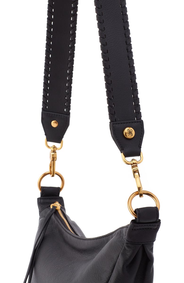 HOBO Leather Whipstitch Bag Strap, Alternate, color, Black