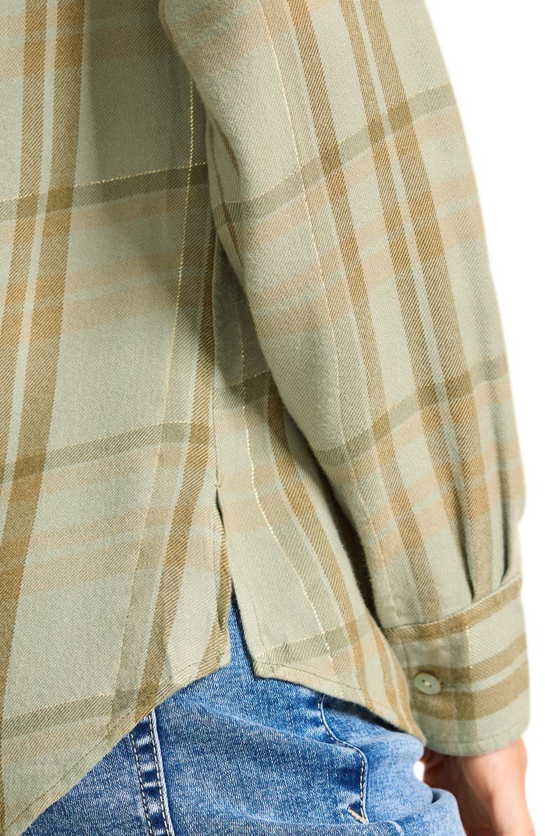 Tommy Bahama Seabed Sand Brushed Flannel Twill Button-Up Top, Alternate, color, 