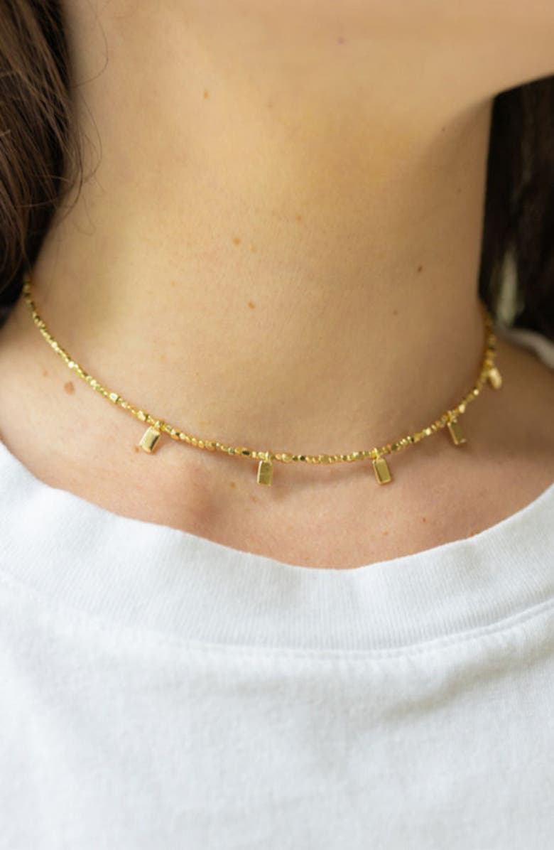 Erin McDermott Jewelry Tiny Beaded Rectangle Necklace, Alternate, color, 