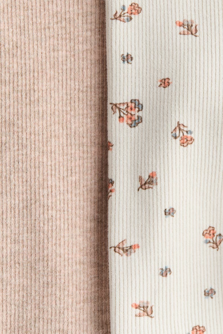 2-pack Room-to-grow Leggings, Alternate, color, Light beige/floral