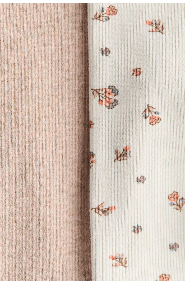 H&M 2-pack Room-to-grow Leggings, Alternate, color, Light Beige/Floral