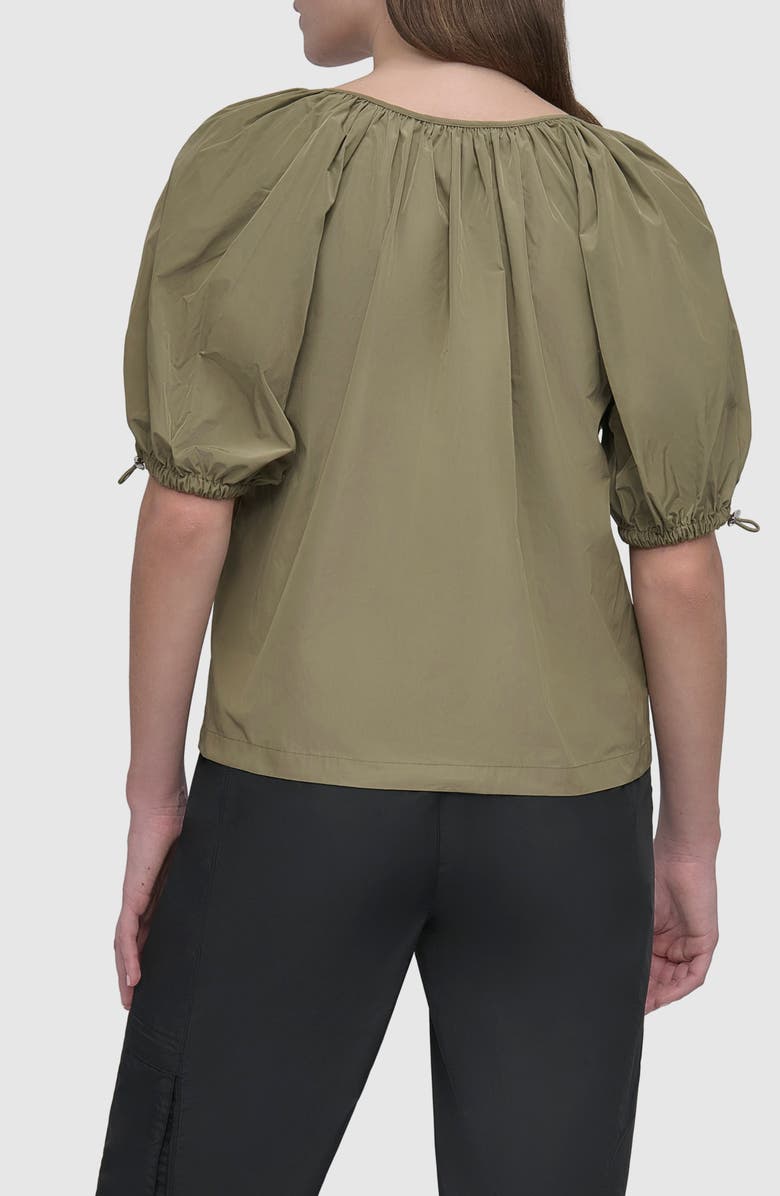 DKNY Drawcord Puff Sleeve Top, Alternate, color, 