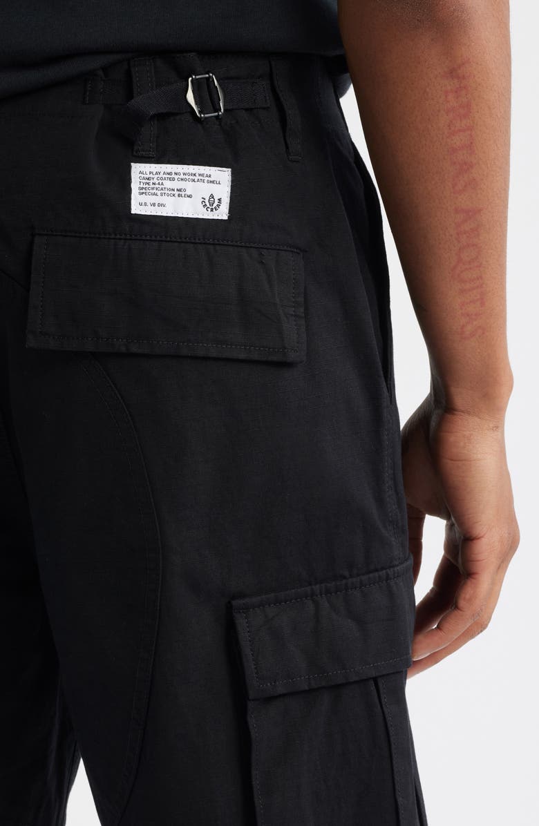 ICECREAM Destro Cotton Ripstop Cargo Shorts, Alternate, color, Black