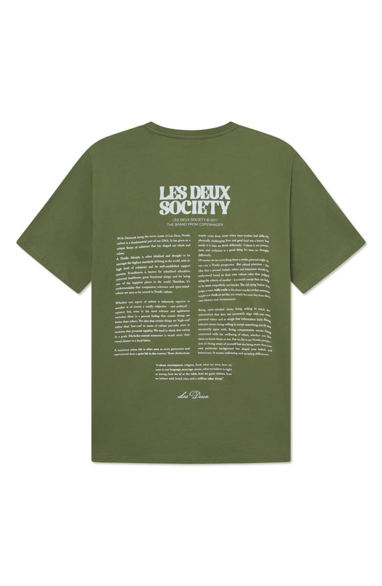 Les Deux Society Graphic T-Shirt, Alternate, color, Chive Green/ Smoke Green