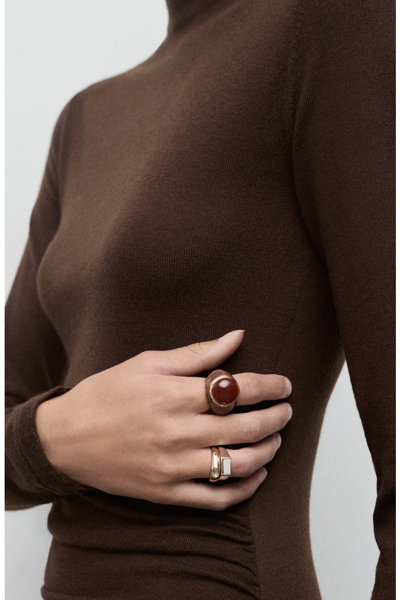 Long Sleeve Mock Neck Knit Dress, Alternate, color, CHOCOLATE