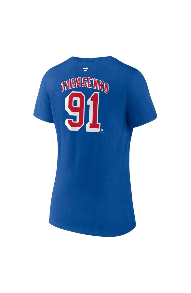 FANATICS Women's Fanatics Branded Vladimir Tarasenko Royal New York Rangers Authentic Stack Name & Number V-Neck T-Shirt, Alternate, color, 
