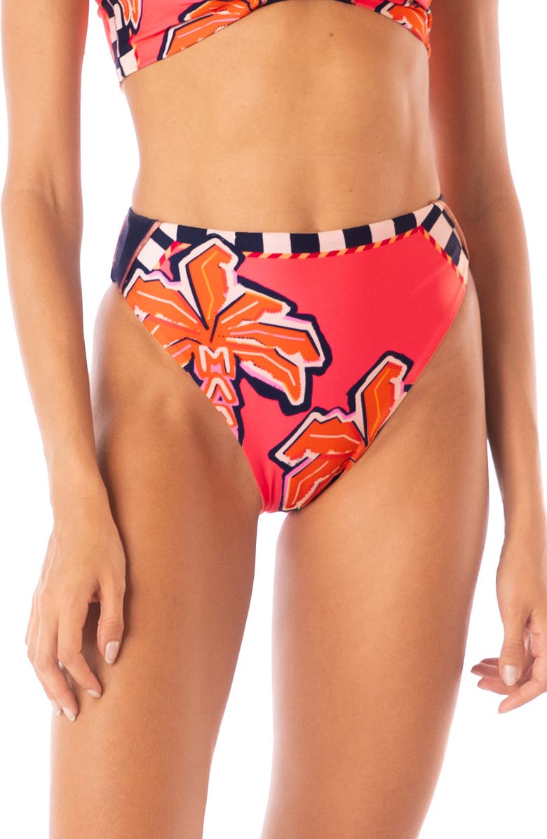 Maaji Racing Palms Opal Bikini Bottoms, Main, color, 