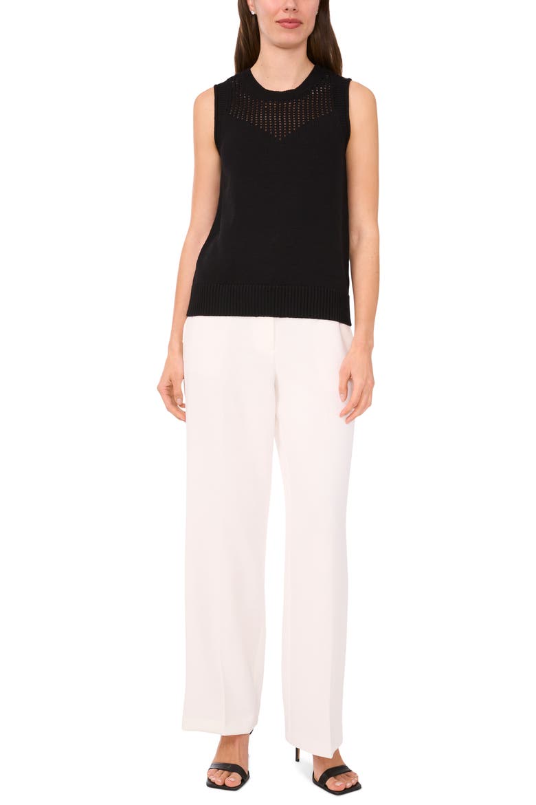 Cotton Sleeveless Sweater, Alternate, color, RICH BLACK