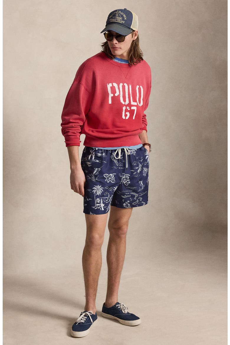 Traveler Classic Polo Bear Print Swim Trunks, Alternate, color, HARBOR ISLAND BEAR
