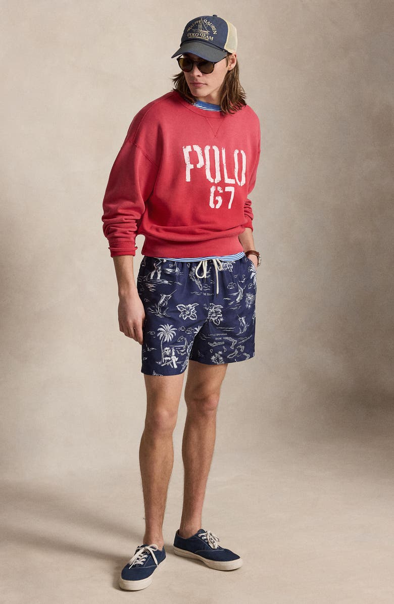 Polo Ralph Lauren Traveler Classic Polo Bear Print Swim Trunks, Alternate, color, Harbor Island Bear