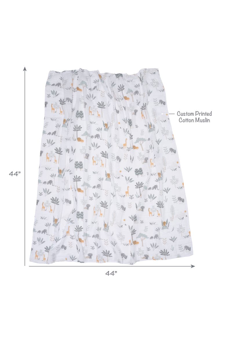 Jungle Adventure 2-Pack Cotton Muslin Newborn Baby Swaddle Blankets, Alternate, color, Multicolor
