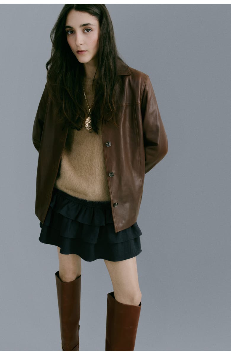 H&M Tiered Skort, Alternate, color, Washed Black