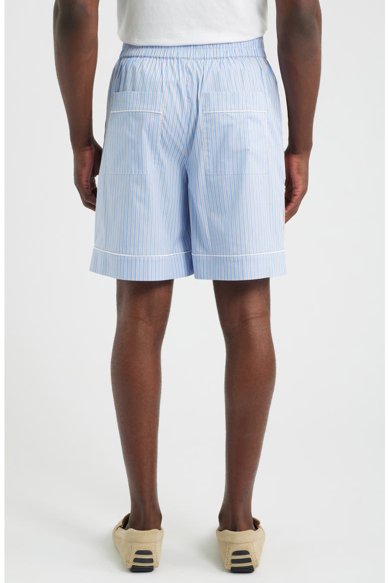 Stripe Stretch Cotton Blend Elastic Waist Shorts, Alternate, color, RUBBER