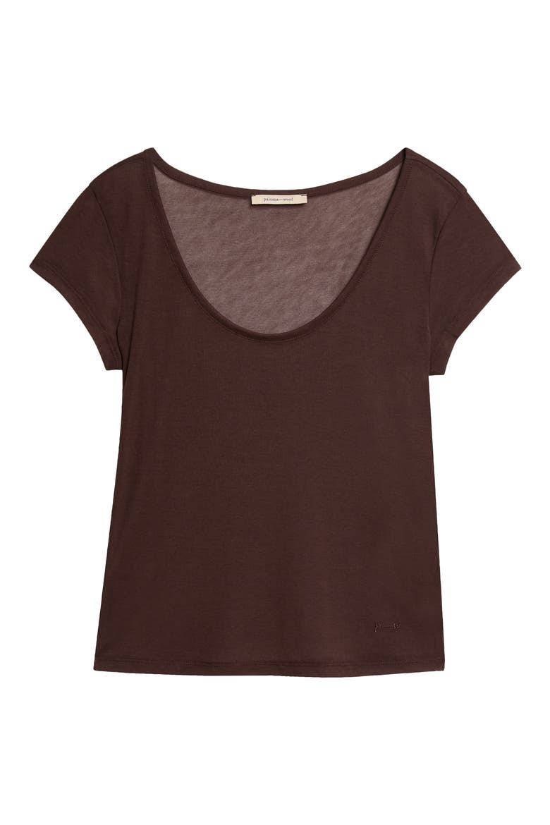Nela Scoop Neck Jersey T-Shirt, Main, color, BROWN