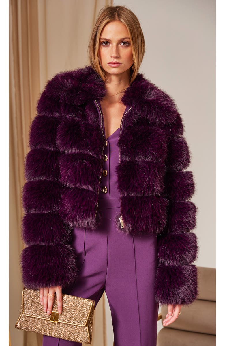 Generation Love Madison Faux Fur Jacket, Main, color, Purple