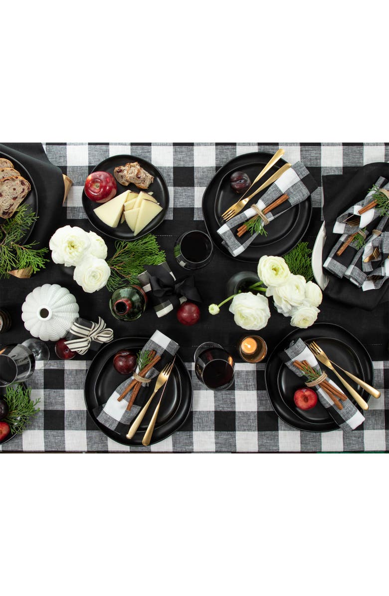 Solino Home Linen Tablecloth - Buffalo Check, Alternate, color, Black And White
