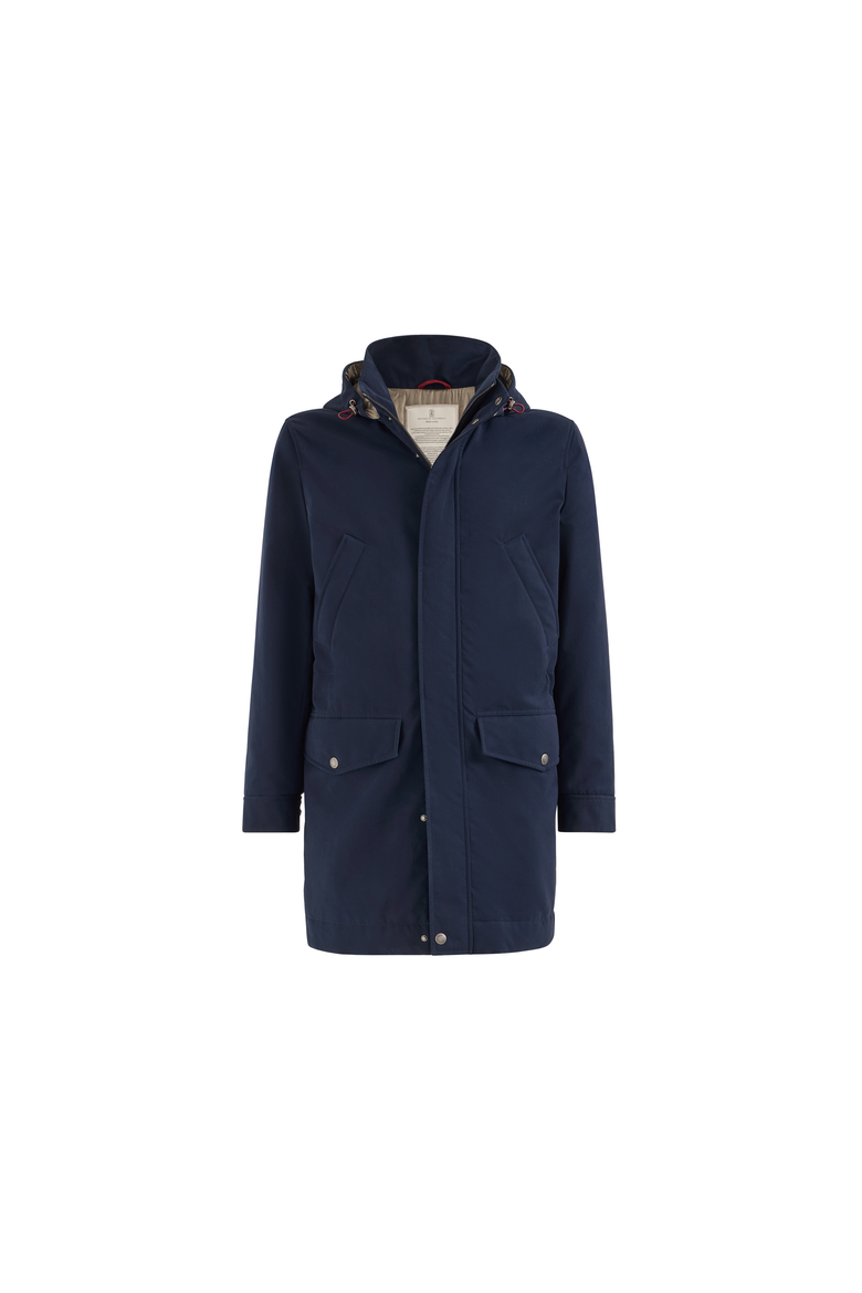Water-resistant microfiber parka with Thermore® padding and detachable hood, Alternate, color, Navy Blue
