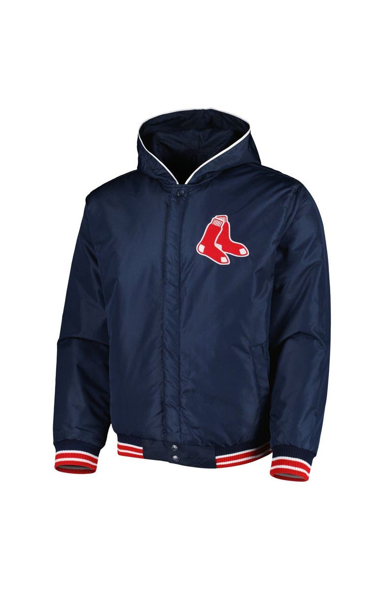 JH DESIGN Men's JH Design Navy Boston Red Sox Reversible Fleece Full-Snap Hoodie Jacket, Alternate, color, 