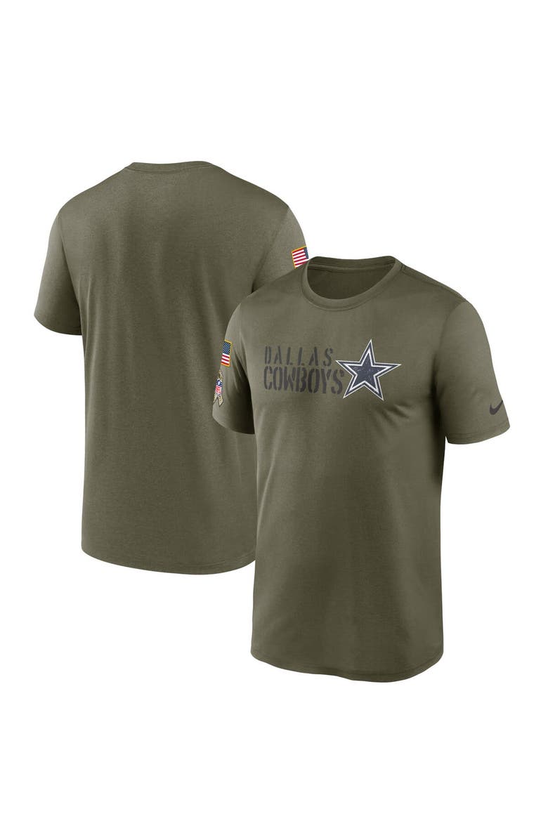 Nike Men's Nike Olive Dallas Cowboys 2022 Salute to Service Legend Team T-Shirt, Main, color, 