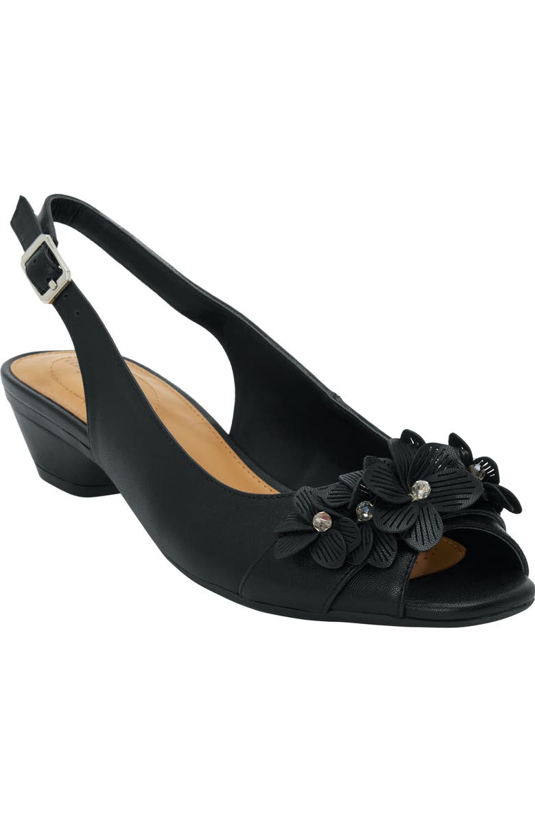 Comfortview The Rider Leather-Like Slingback, Main, color, Black